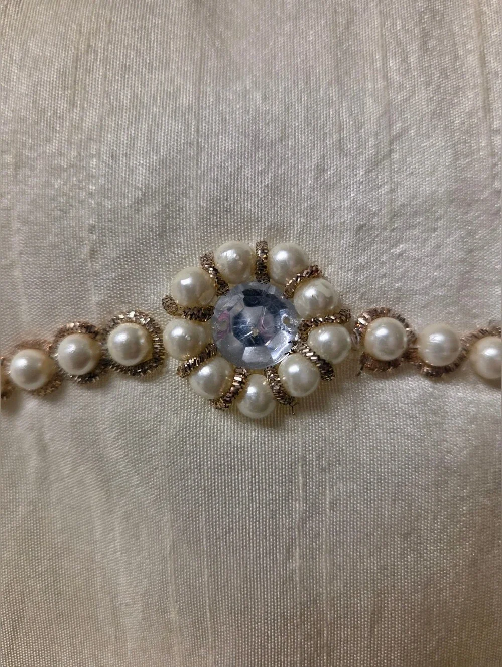 Luxury Hand-Beaded Cream Pillow 16x16 – Pearl Amber Crystal Feather Throw Pillow